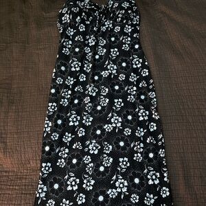 Floral Black and White Dress